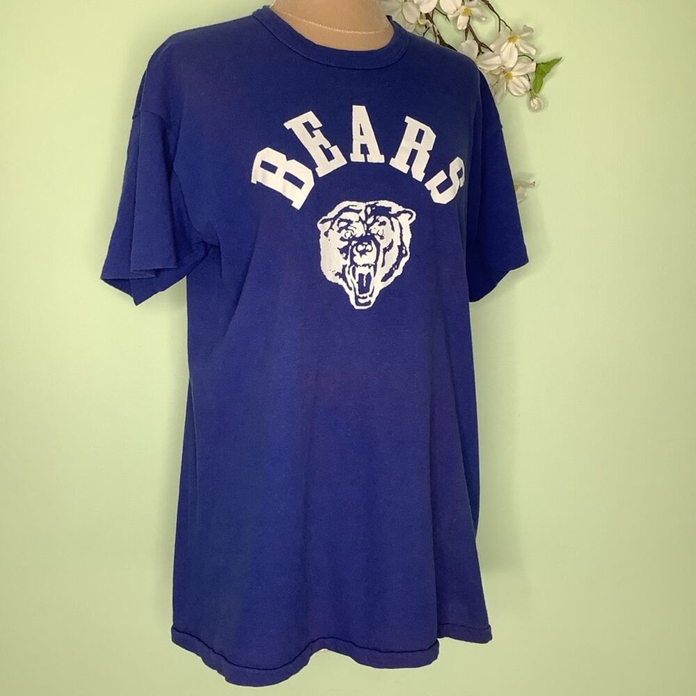 Vintage Russell Athletic T Shirt Jersey Bears #53 70’s 80’s Royal Blue Ringer